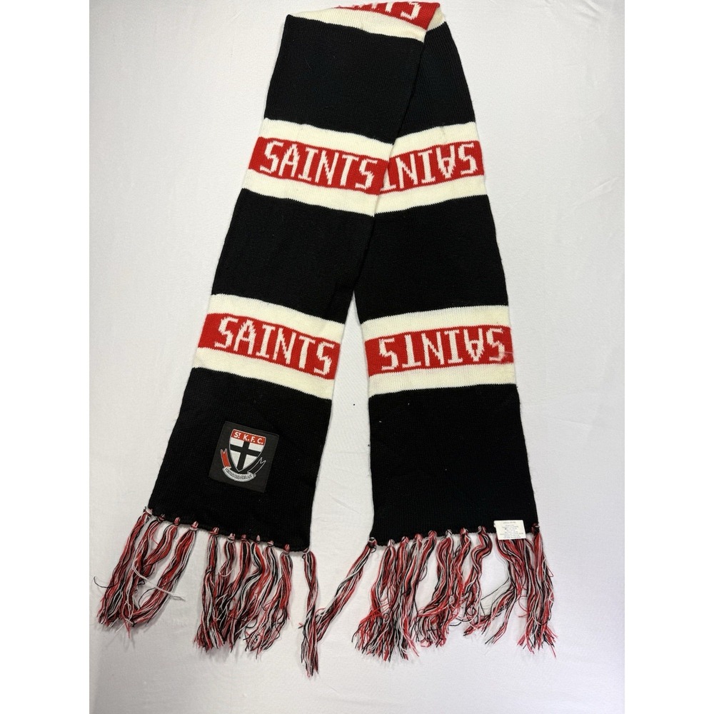 AFL Official St Kilda Football Club Saints Scarf Black Red White Licensed